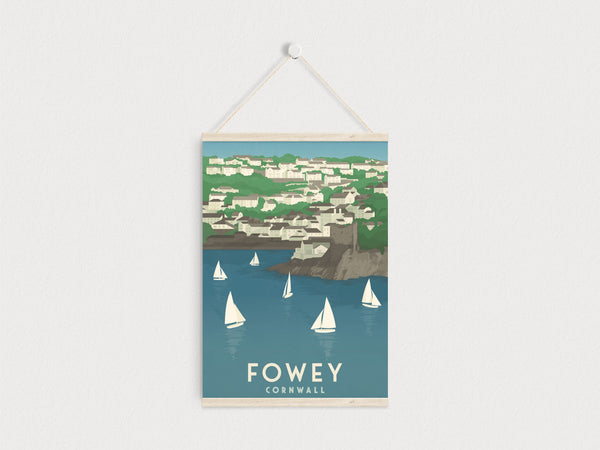 Fowey Cornwall Travel Poster
