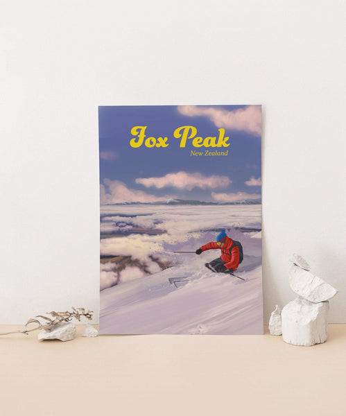 Fox Peak New Zealand Ski Resort Poster