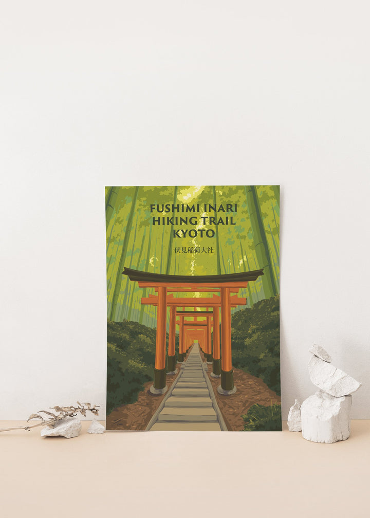 Fushimi Inari Hiking Trail Kyoto Japan Travel Poster