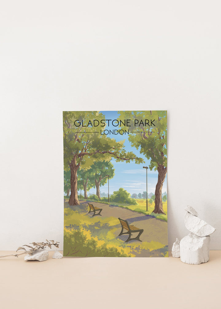 Gladstone Park London Travel Poster