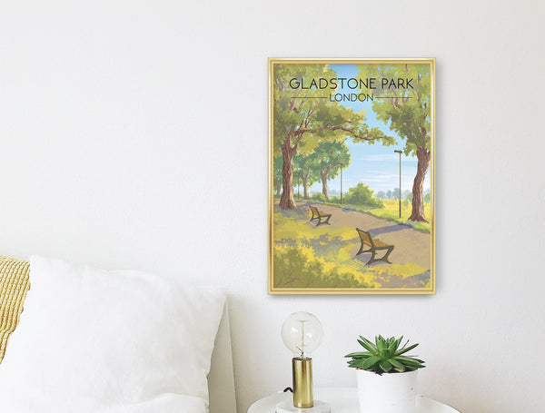 Gladstone Park London Travel Poster