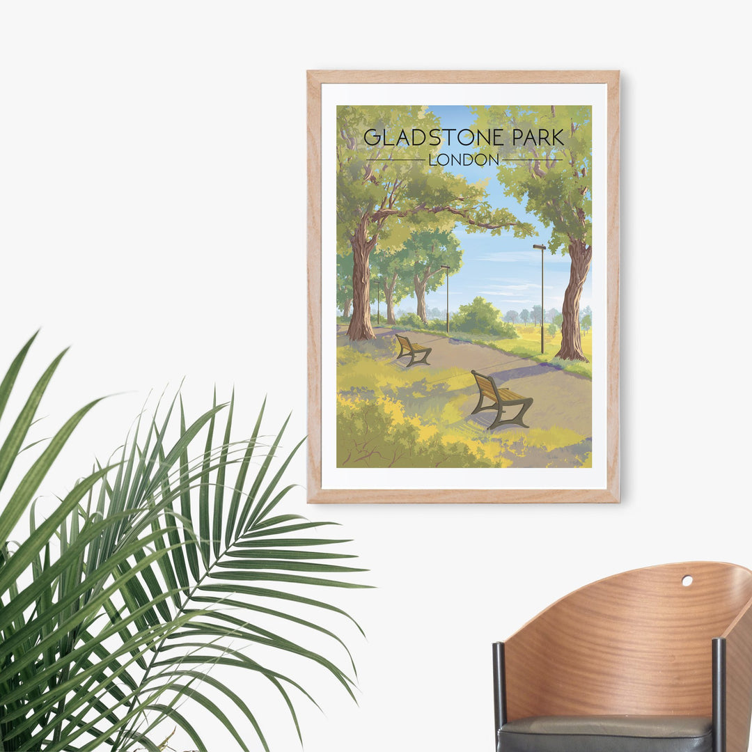 Gladstone Park London Travel Poster