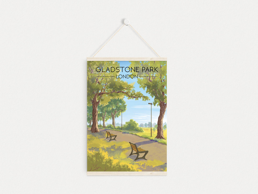 Gladstone Park London Travel Poster