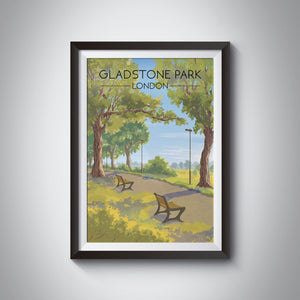 Gladstone Park London Travel Poster