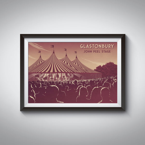 Glastonbury Festival John Peel Stage Travel Poster
