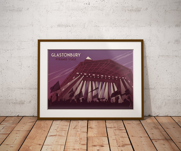 Glastonbury Festival Pyramid Stage Travel Poster