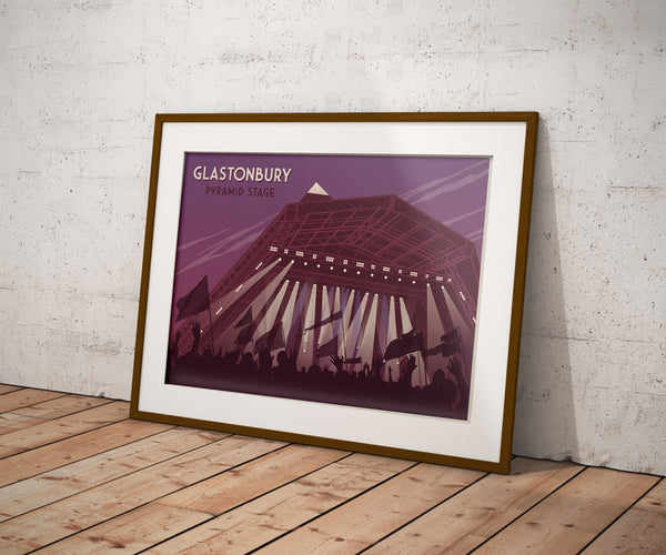 Glastonbury Festival Pyramid Stage Travel Poster