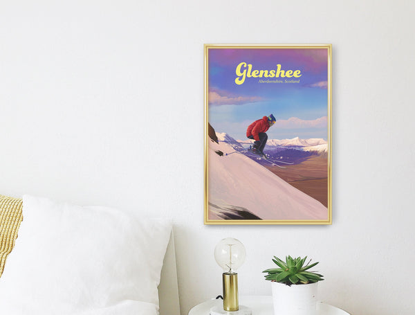 Glenshee Scotland Ski Resort Travel Poster