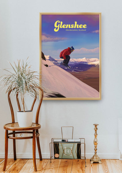 Glenshee Scotland Ski Resort Travel Poster