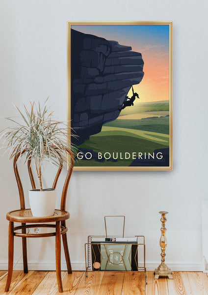 Go Bouldering Travel Poster