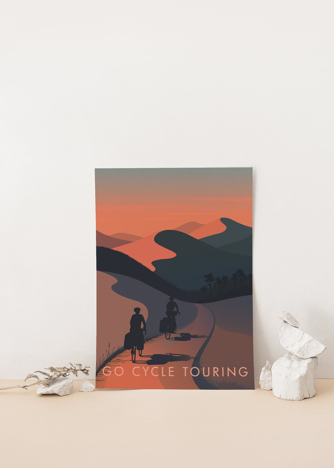 Go Cycle Touring Travel Poster