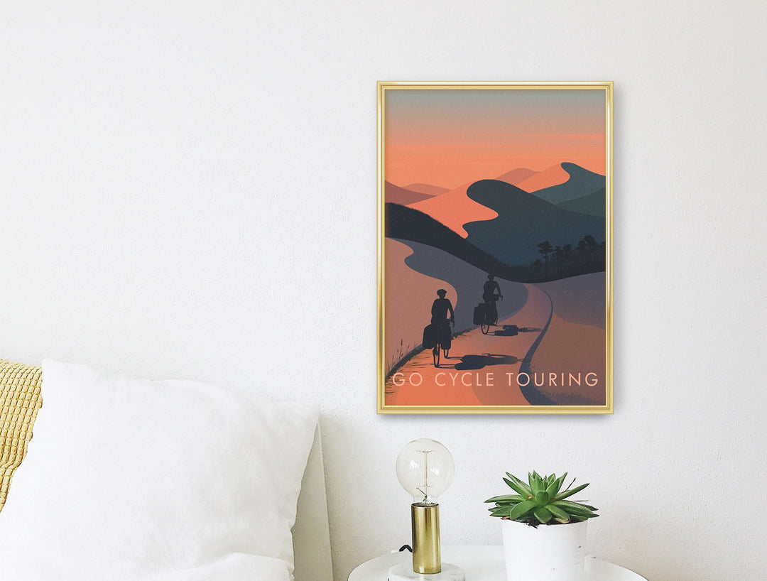 Go Cycle Touring Travel Poster