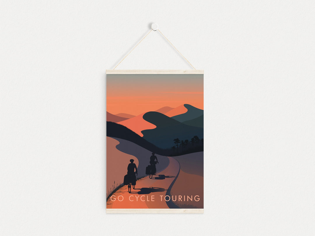 Go Cycle Touring Travel Poster