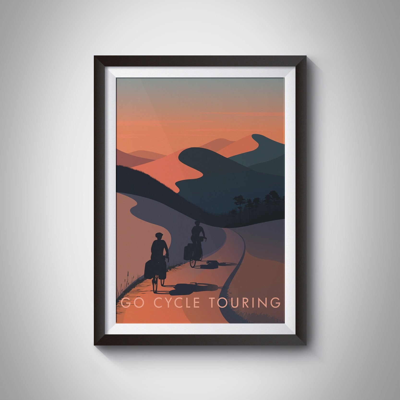Go Cycle Touring Travel Poster