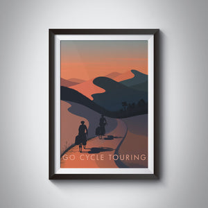Go Cycle Touring Travel Poster