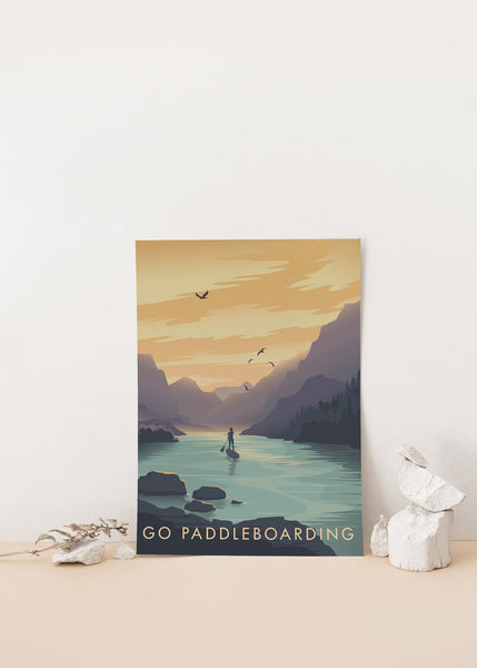Go Paddleboarding Travel Poster