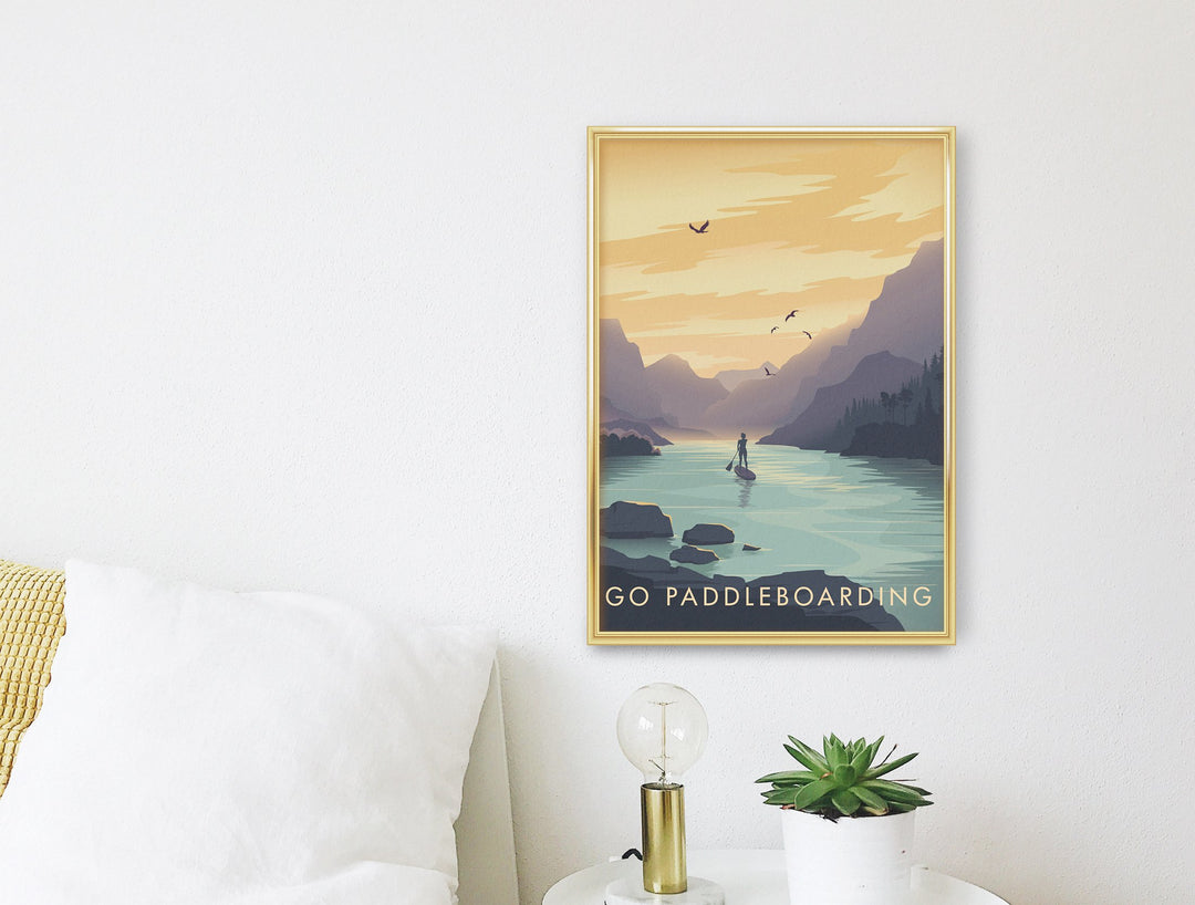 Go Paddleboarding Travel Poster