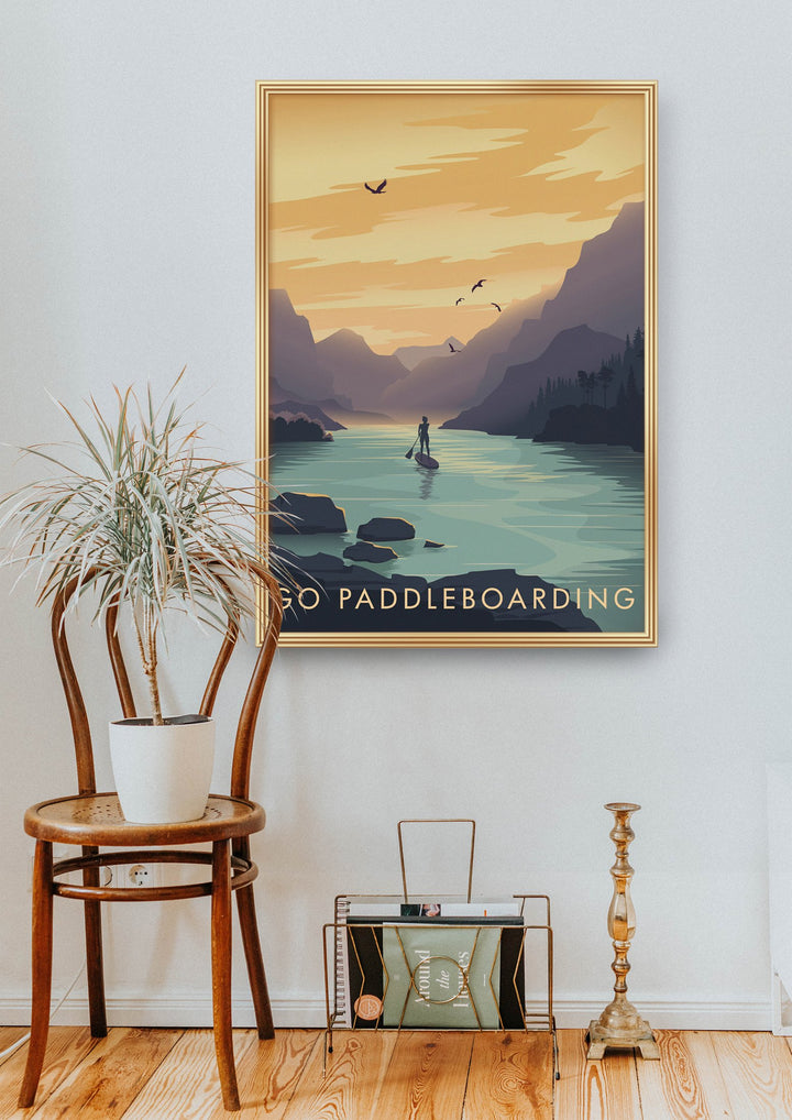 Go Paddleboarding Travel Poster