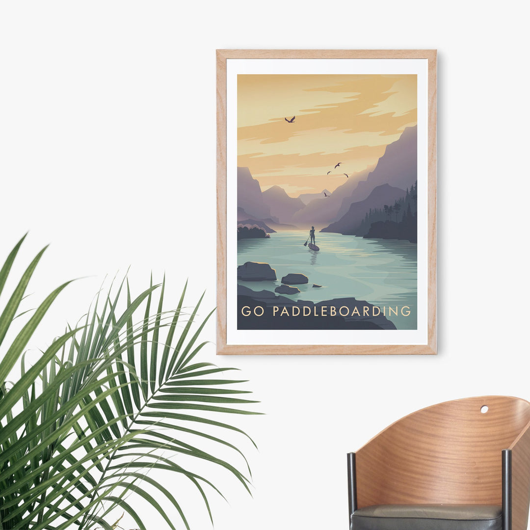 Go Paddleboarding Travel Poster