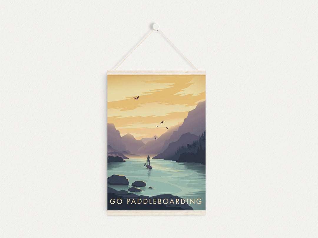 Go Paddleboarding Travel Poster