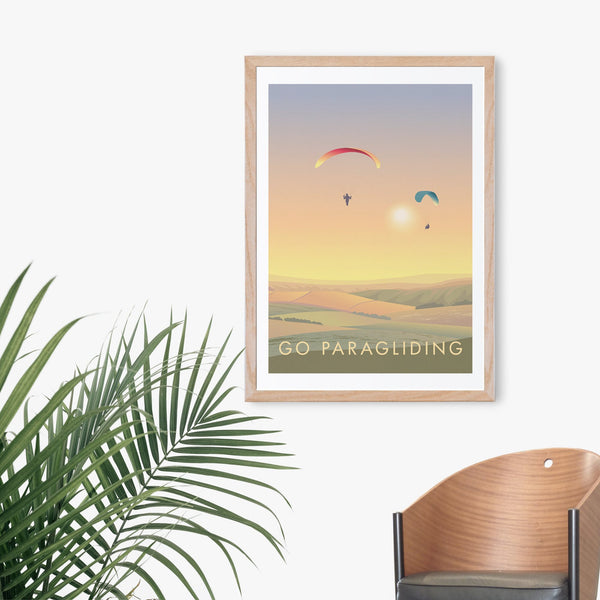 Go Paragliding Travel Poster