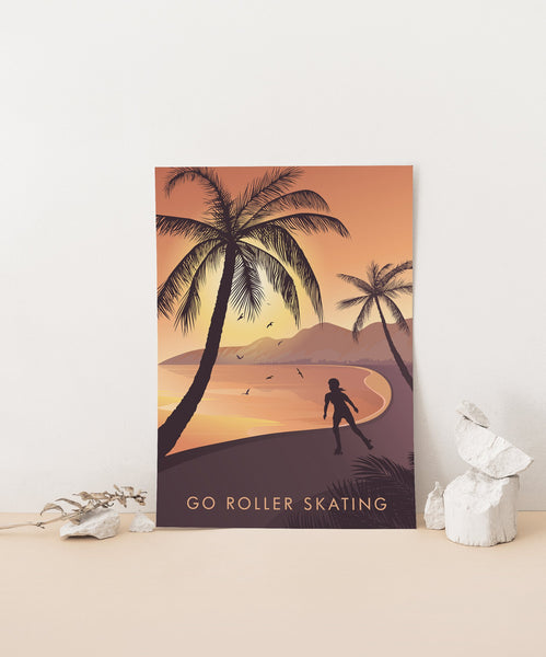 Go Roller Skating Travel Poster