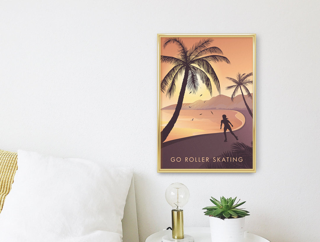 Go Roller Skating Travel Poster