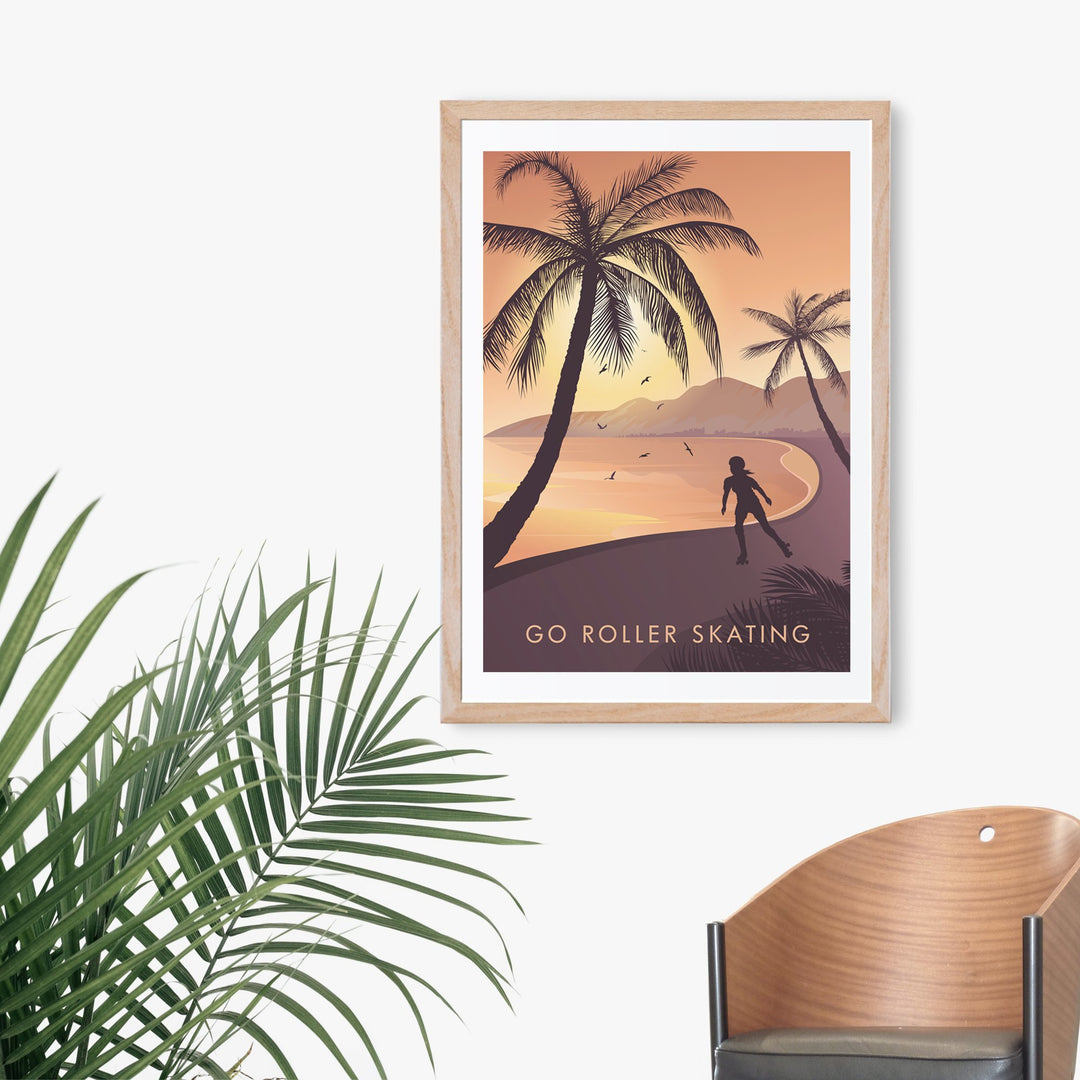 Go Roller Skating Travel Poster