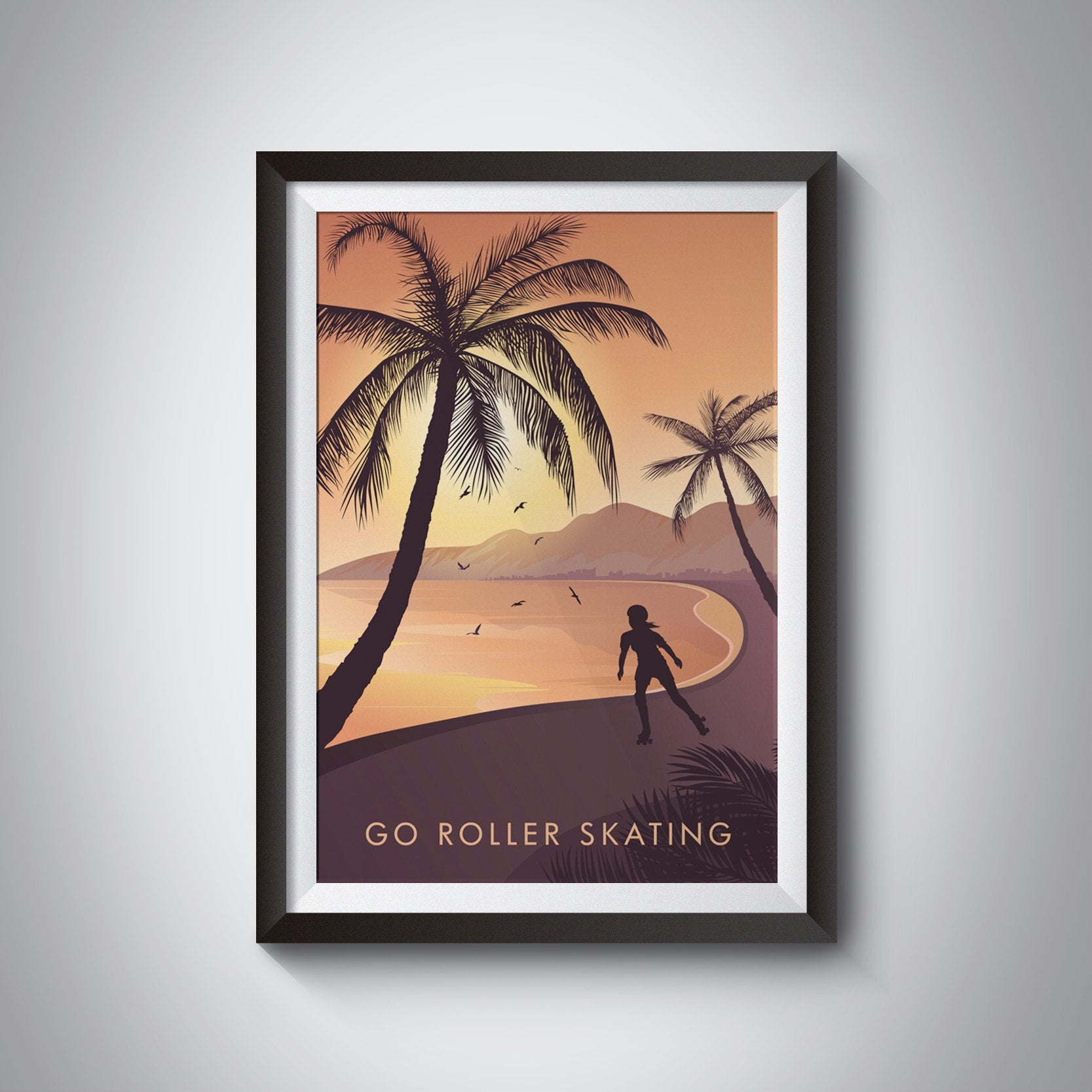 Go Roller Skating Travel Poster