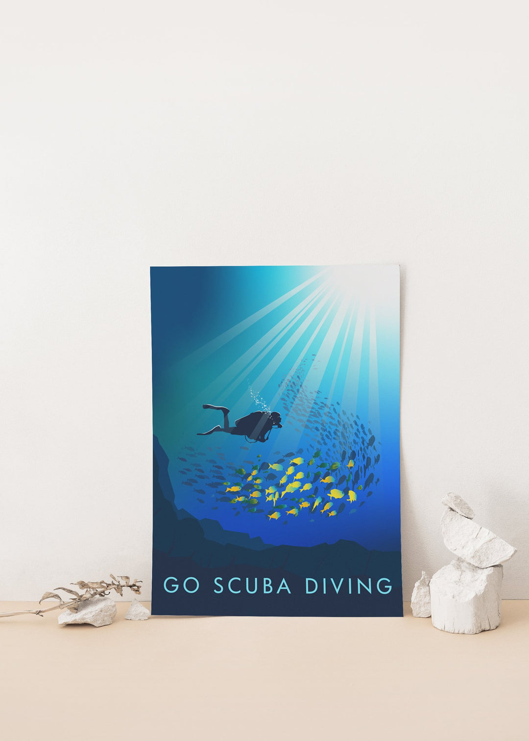 Go Scuba Diving Travel Poster