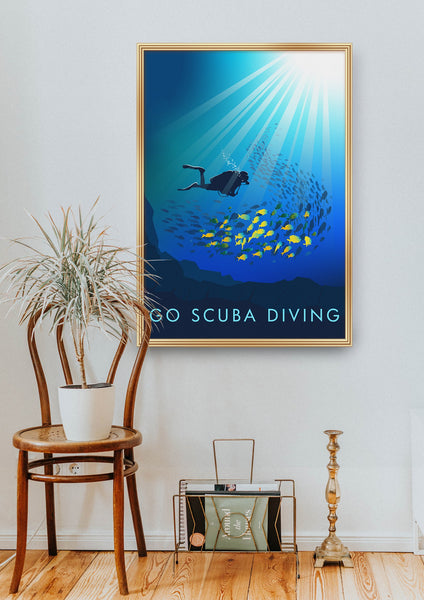 Go Scuba Diving Travel Poster