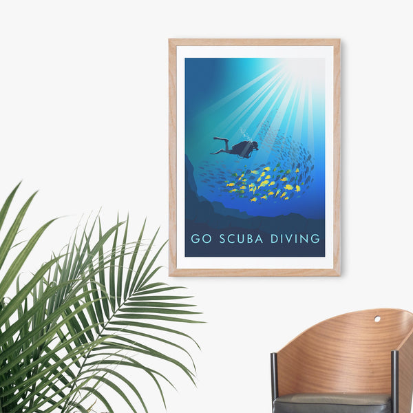 Go Scuba Diving Travel Poster