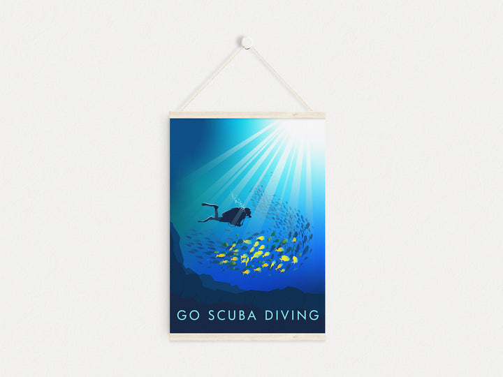 Go Scuba Diving Travel Poster