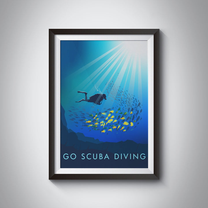 Go Scuba Diving Travel Poster