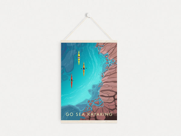 Go Sea Kayaking Travel Poster