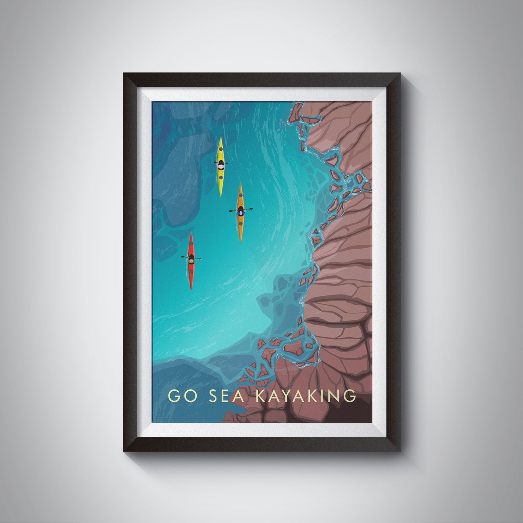 Go Sea Kayaking Travel Poster