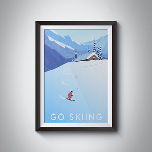 Go Skiing Travel Poster