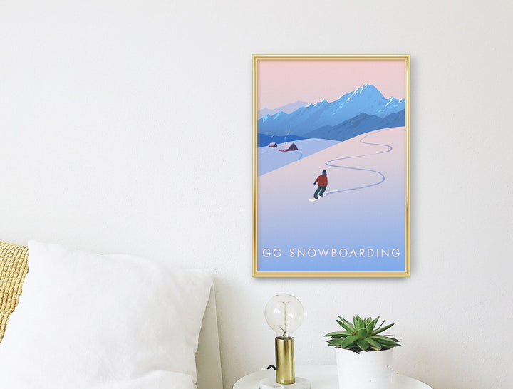 Go Snowboarding Travel Poster