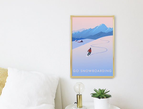 Go Snowboarding Travel Poster