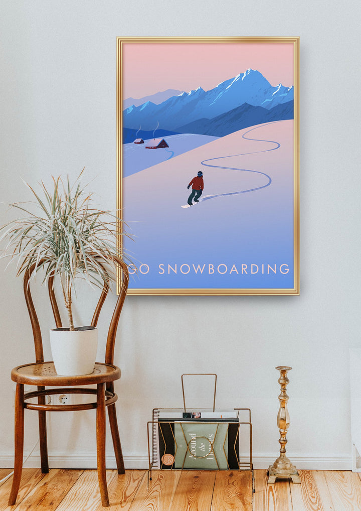 Go Snowboarding Travel Poster