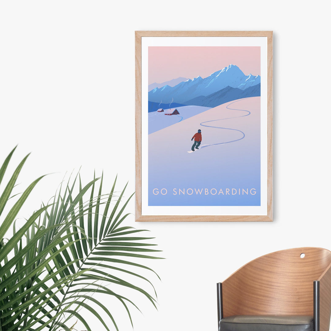 Go Snowboarding Travel Poster