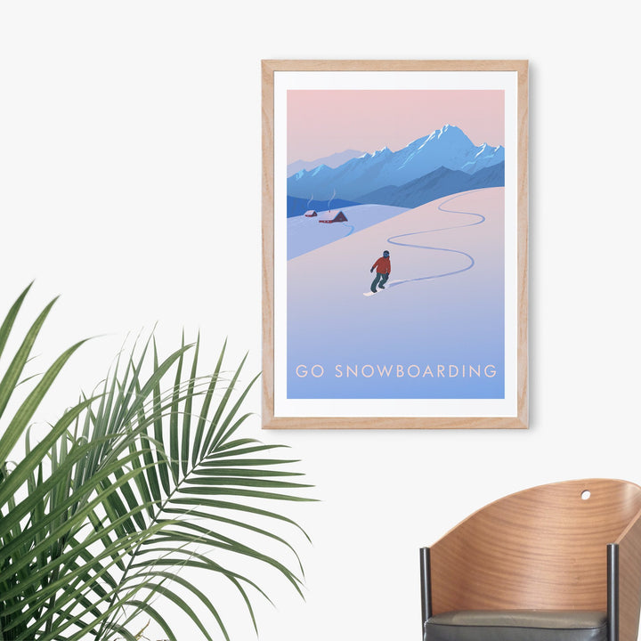 Go Snowboarding Travel Poster