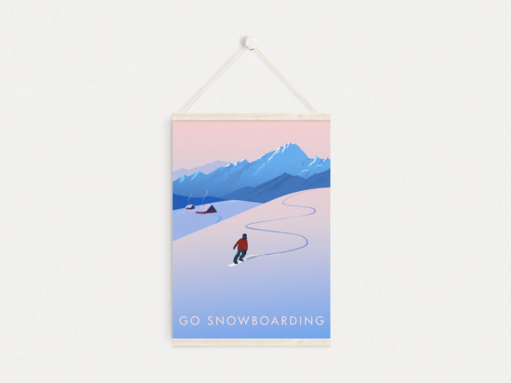 Go Snowboarding Travel Poster