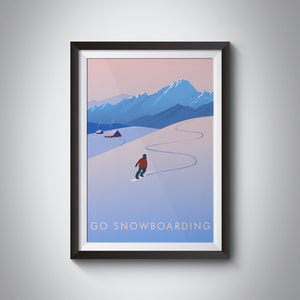 Go Snowboarding Travel Poster
