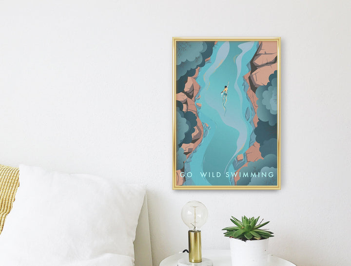 Go Wild Swimming Travel Poster