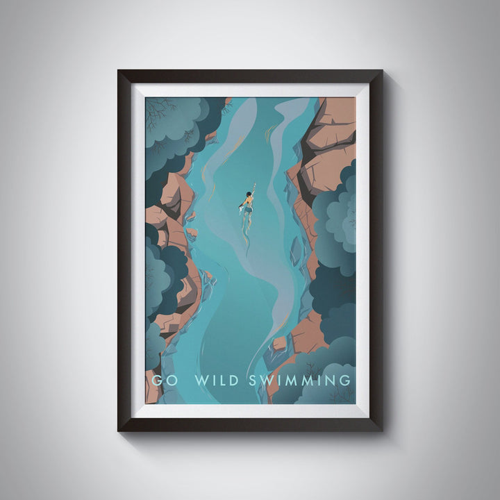 Go Wild Swimming Travel Poster