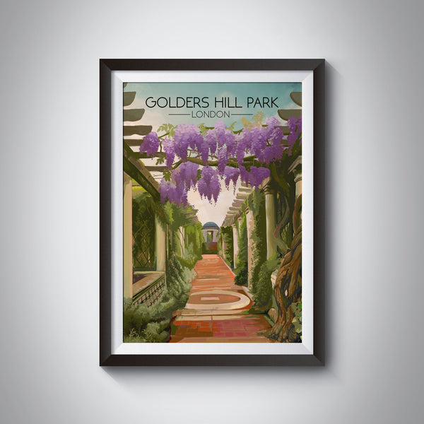 Golders Hill Park London Travel Poster