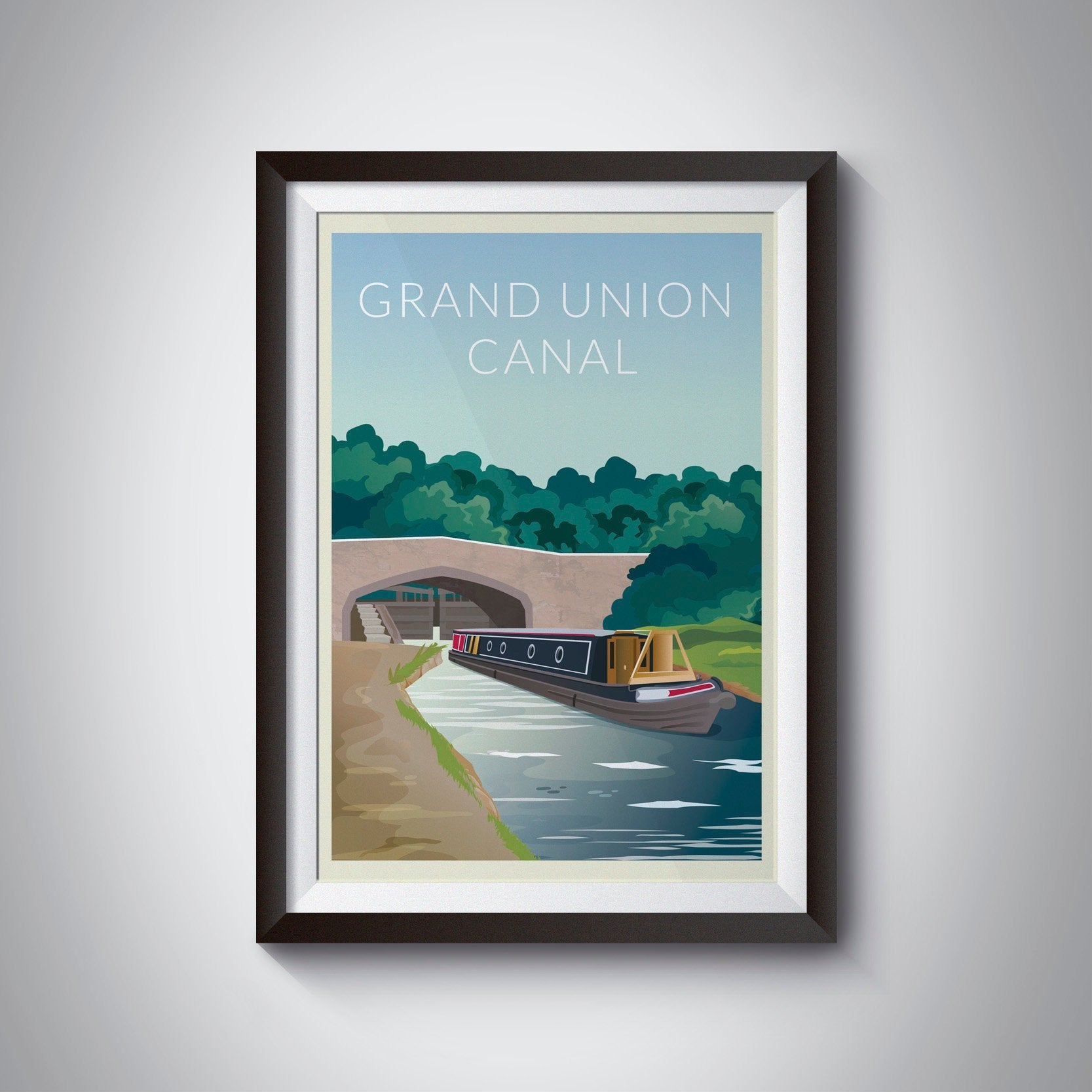 Grand Union Canal Travel Poster