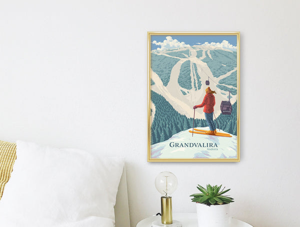Grandvalira Andorra Ski Resort Travel Poster