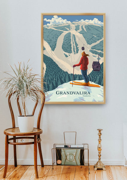 Grandvalira Andorra Ski Resort Travel Poster